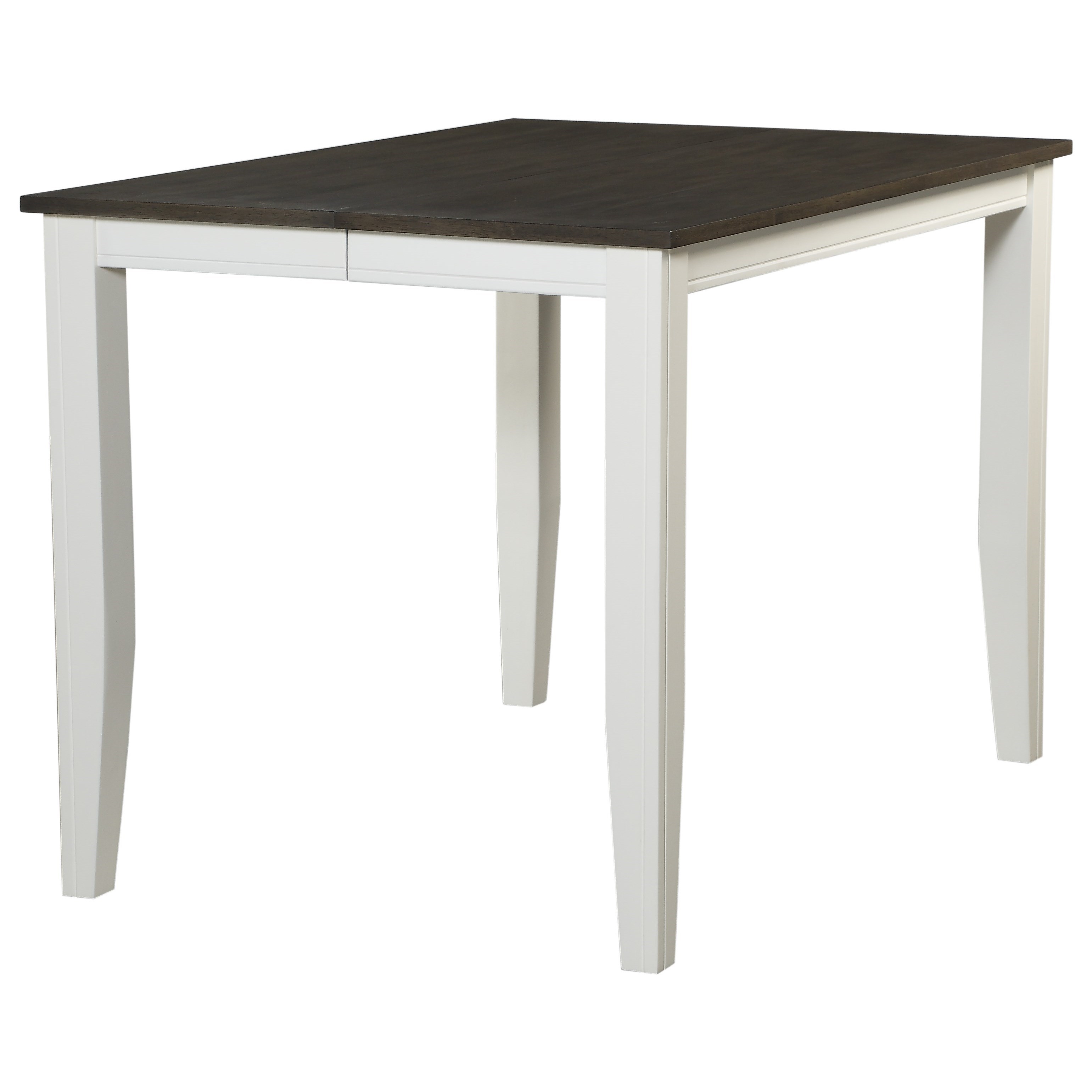 HH Carey White Square Counter Height Table with Tapered Legs